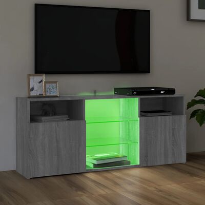 vidaXL Mueble de TV con luces LED gris Sonoma 120x30x50 cm