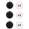 vidaXL Juego de Adornos Navide&ntilde;os XL 9 pcs Negro Pl&aacute;stico
