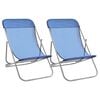 vidaXL Sillas de playa plegables 2 uds textilene acero recubierto azul