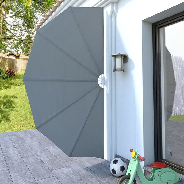 vidaXL Toldo lateral plegable terraza gris 160 cm