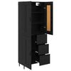 vidaXL Aparador alto con caj&oacute;n 2 pcs Roble Negro Madera de ingenier&iacute;a