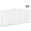 vidaXL Cestas de gaviones 9 uds forma de arco hierro 400x50x160/180 cm