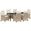 vidaXL Conjunto de Comedor de Jard&iacute;n 7 pcs Beige rat&aacute;n sint&eacute;tico