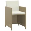 vidaXL Set comedor de jard&iacute;n 3 pzas con cojines rat&aacute;n sint&eacute;tico beige