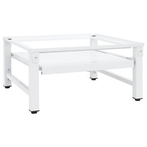 vidaXL Soporte pedestal para lavadora con estante extra&iacute;ble blanco