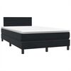 vidaXL Cama box spring con colch&oacute;n terciopelo negro 120x220 cm