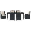 vidaXL Conjunto de Comedor de Jard&iacute;n 7 pcs Negro rat&aacute;n sint&eacute;tico