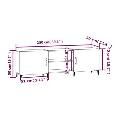 vidaXL Mueble de TV madera de ingeniería roble ahumado 150x30x50 cm