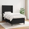 vidaXL Cama box spring con colch&oacute;n tela negro 90x190 cm