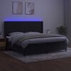 vidaXL Cama box spring colch&oacute;n y LED terciopelo negro 200x200 cm