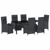vidaXL Conjunto de Comedor de Jard&iacute;n 7 pcs Negro rat&aacute;n sint&eacute;tico