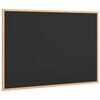 vidaXL Pizarra con marco de madera maciza de pino negra 80x55 cm