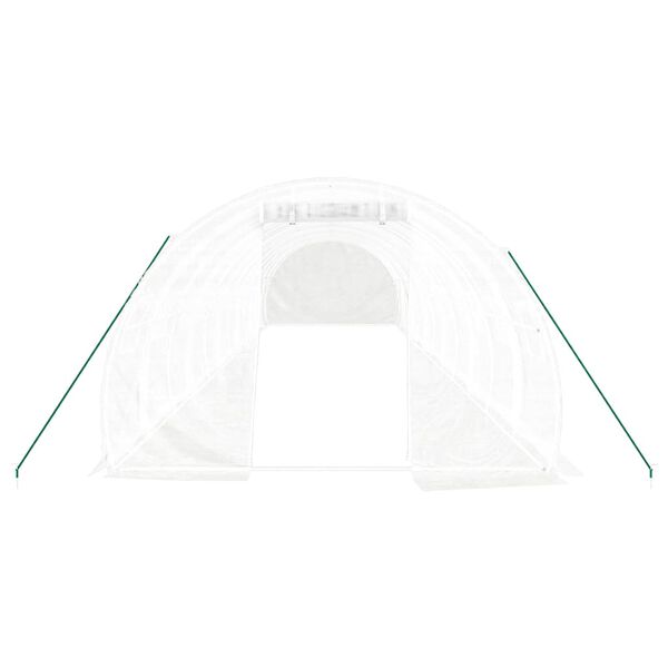 vidaXL Invernadero con estructura de acero blanco 36 m² 12x3x2 m
