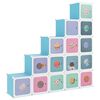 vidaXL Estanter&iacute;a infantil de cubos con 15 compartimentos azul PP