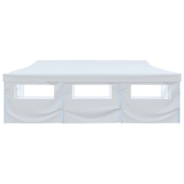 vidaXL Carpa de fiestas pop-up plegable con 8 paredes blanco 3x9 m