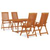 vidaXL Juego de comedor para jard&iacute;n 5 pzas madera maciza de eucalipto