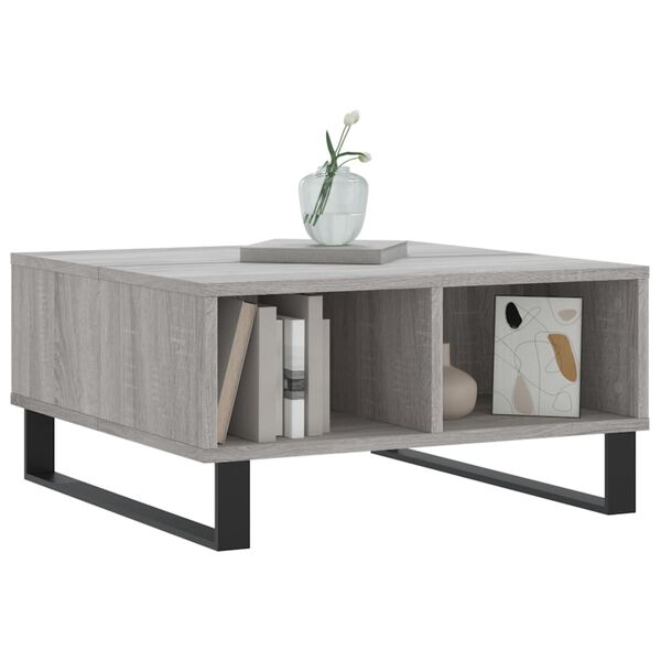 vidaXL Mesa de centro madera de ingenier&iacute;a gris Sonoma 60x60x30 cm