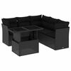 vidaXL Set de sof&aacute;s de jard&iacute;n 6 piezas y cojines rat&aacute;n sint&eacute;tico negro
