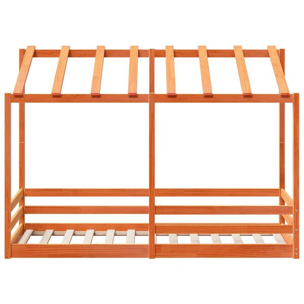 vidaXL Techo de cama infantil madera maciza marr&oacute;n 75x190 cm