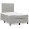 vidaXL Cama box spring con colch&oacute;n tela gris claro 120x190 cm