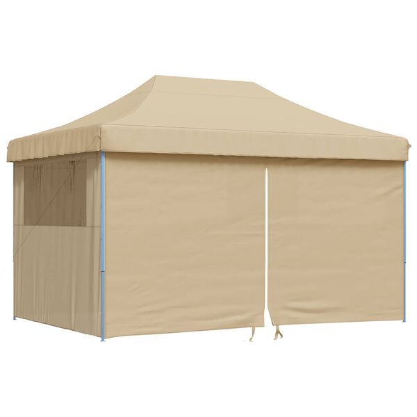 vidaXL Tienda de fiesta plegable Pop-Up con 4 paredes laterales beige