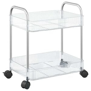vidaXL Carro de almacenamiento 2 niveles transparente 37x28x43,5 cm