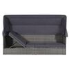 vidaXL Cama de jard&iacute;n con toldo 205x62 cm rat&aacute;n sint&eacute;tico gris