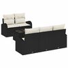 vidaXL Conjunto de sof&aacute; de jard&iacute;n 6 uds. Negro rat&aacute;n sint&eacute;tico
