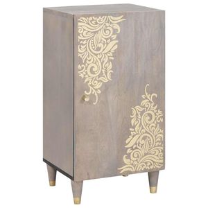 vidaXL Aparador Gris y dorado 40 x 33 x 75 cm Madera de mango maciza