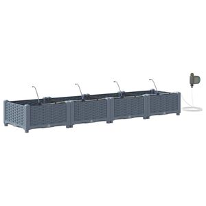vidaXL Macetero de Jard&iacute;n 4 uds. Gris Claro 160 x 40 x 22 cm PP
