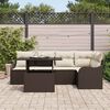 vidaXL Conjunto de sof&aacute; de jard&iacute;n 6 pcs Marr&oacute;n Rattan de Poli&eacute;ster