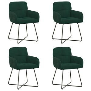 vidaXL Sillas de comedor 4 pcs Terciopelo Verde oscuro