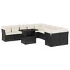 vidaXL Set de sof&aacute;s de jard&iacute;n 11 pzas y cojines rat&aacute;n sint&eacute;tico negro