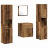 vidaXL Juego de muebles de ba&ntilde;o 4 uds. Madera envejecida