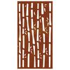 vidaXL Adorno de pared de jard&iacute;n acero corten dise&ntilde;o bamb&uacute; 105x55 cm