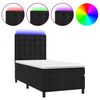 vidaXL Cama box spring colch&oacute;n y LED terciopelo negro 100x200 cm