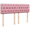 vidaXL Cama box spring con colch&oacute;n terciopelo rosa 140x200 cm