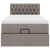 vidaXL Estructura de cama otomana colch&oacute;n tela gris pardo 80x200cm