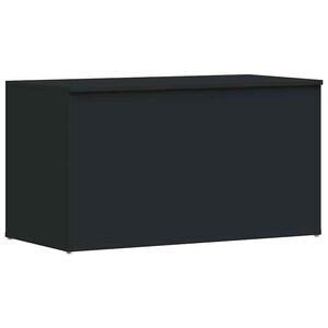 vidaXL Ba&uacute;l de almacenamiento madera contrachapada negro 84x42x46 cm