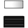 vidaXL Juego de muebles de ba&ntilde;o 2 pzas madera contrachapada negro
