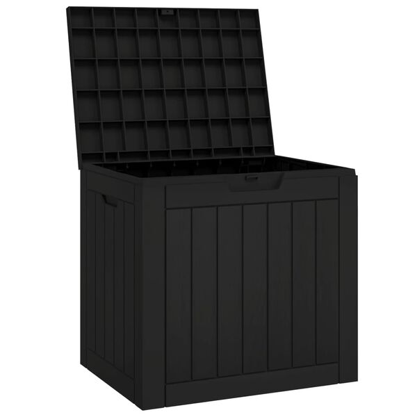 vidaXL Caja de almacenaje de jardín polipropileno negra 55,5x43x53 cm