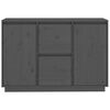 vidaXL Aparador de madera maciza de pino gris 111x34x75 cm