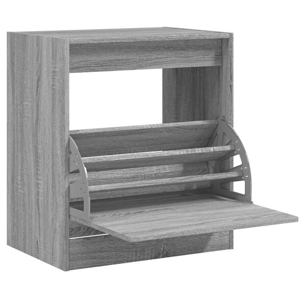 vidaXL Zapatero de madera de ingenier&iacute;a gris Sonoma 60x42x69 cm