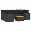 vidaXL Set de comedor de jard&iacute;n 7 pzas y cojines rat&aacute;n sint&eacute;tico negro