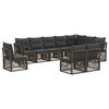 vidaXL Conjunto de sof&aacute;s de jard&iacute;n 10 pcs Gris rat&aacute;n sint&eacute;tico