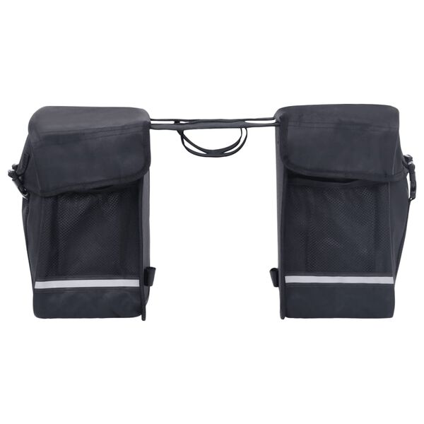vidaXL Bolsa doble para bicicleta alforja impermeable 35 L negra