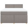 vidaXL Cama box spring con colch&oacute;n tela gris taupe 140x190 cm