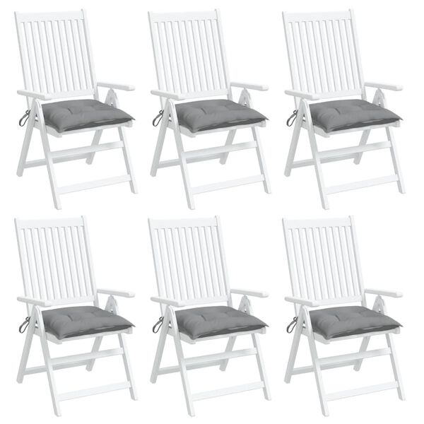 vidaXL Cojines de silla de jard&iacute;n 6 uds tela Oxford gris 40x40x7 cm