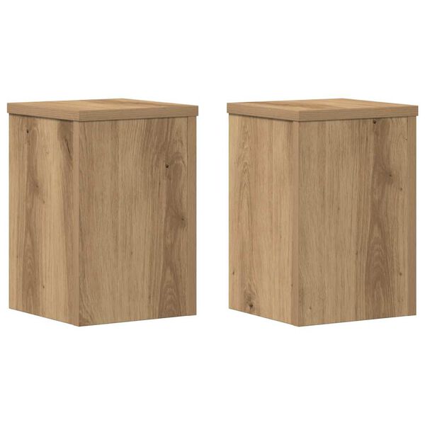 vidaXL Soportes de plantas 2 uds madera roble artisian 20x20x30 cm
