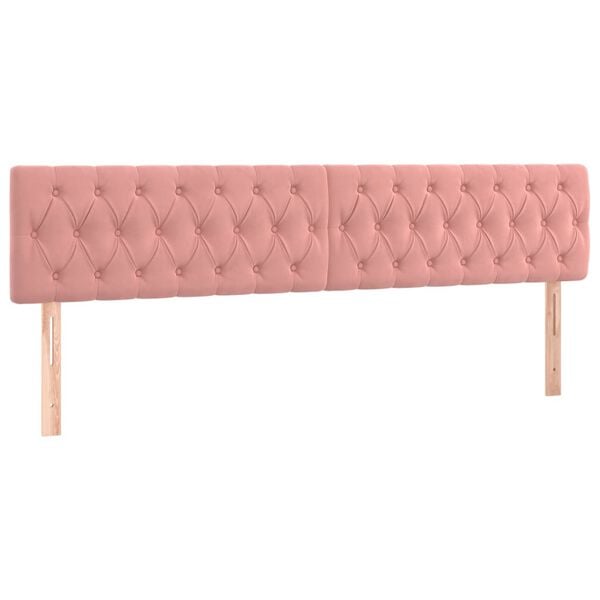 vidaXL Cabeceros terciopelo rosa 200x7x78/88 cm